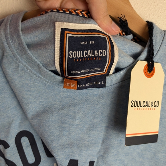 NWT Men's T Shirt Soulcal & Co Blue Size M - Picture 5 of 7
